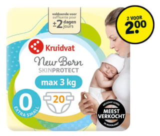 Kruidvat Newborn Luiers minipack 2 stuks voor €2
