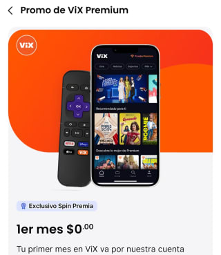Vix Gratis Primer Mes con Spin Premia