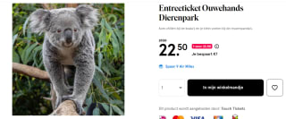 Entreeticket voor Ouwehands Dierenpark voor €22,50 via de Etos