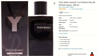 YVES SAINT LAURENT Y Eau de Parfum 100 ml voor €78,99 bij Amazon