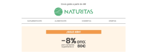 8% dto por compras +80€ desde Naturitas