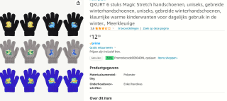 6 paar QKURT gebreide Winterhandschoenen voor kinderen voor €9,03 dmv code bij Amazon