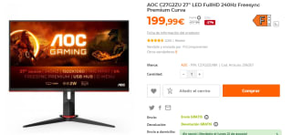 Monitor Gaming AOC C27G2ZU 27" LED FullHD 240Hz Curvo por 199,99€