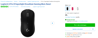 LOGITECH G PRO X SUPERLIGHT Gamingmuis Zwart voor €60 bij Coolblue