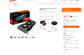 Tarjeta gráfica Gigabyte AMD Radeon RX 6600 EAGLE 8GB GDDR6 por solo 180€