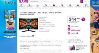 Monitor 32" 2K Gigabyte 170Hz QHD por 244,99€