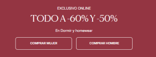Women Secret todo al 60% y 50% descuento solo Online