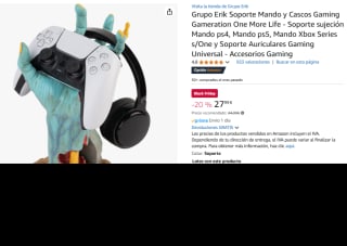 Chollo frikie Grupo Erik Soporte de Mando y Cascos Gaming Gameration One More Life por 27,99€