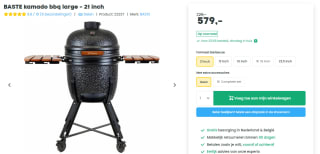 BASTE kamado bbq large - 21 inch voor €579 bij Toppy