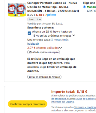 Colhogar Paratodo Jumbo x4 doble duración 4 Rollos - 2720 Usos por 6,18€