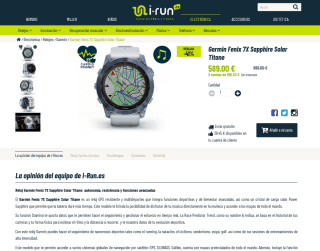 Garmin Fenix 7x zafiro solar por solo 589€