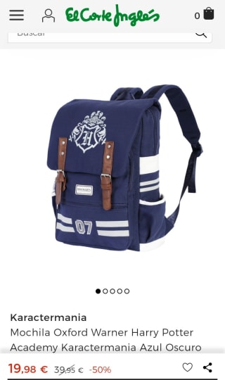 Mochila Oxford Warner Harry Potter Academy Karactermania Azul Oscuro por 19,98€.