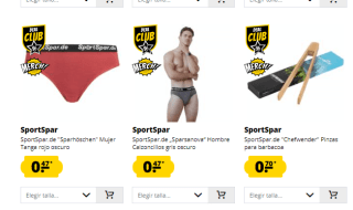 Descuentos de hasta -96% en Deportes outlet productos desde 0,47€