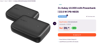 Aukey Basix mini powerbank 10.000 mAh- 2 stuks voor €39,95 bij Ibood