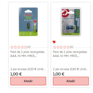 Varios packs de pilas recargables desde solo 1€