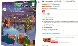 Pickwick Adventskalender Tea Topics 2022 - 48 theezakjes voor €8,47 bij Amazon