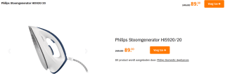 Philips Stoomgenerator HI5920/20 voor €108,99 bij AH