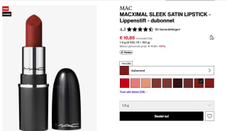 MAC Macximal Sleek Satin Mini Lipstick 1.5g voor €10,85 bij Zalando