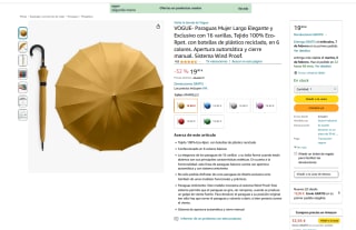 Paraguas VOGUE Mujer Largo con 16 varillas por 19,90€