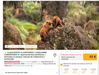 Apartamentos familiares + Entradas al parque natural de Cabárceno por 52€