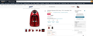 Cafeteira Espresso da Oster, modelo S20 na cor vermelha - R$ 399