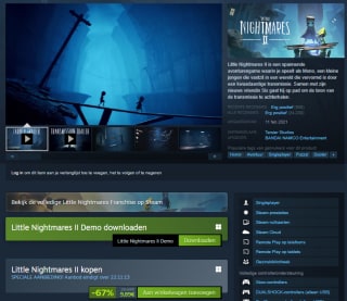 Little nightmares 1 voor €4,99 bij Steam