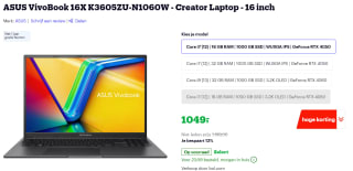ASUS VivoBook 16X K3605ZU-N1060W - Creator Laptop - 16 inch voor €1049 bij Bol.com