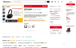 Sony WH-1000XM5 por 223,56€