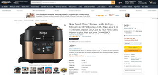 Cuiseur rapide Ninja Speedi 10-en-1, Air Fryer à 269,99€