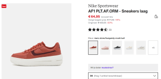 Nike Air Force 1 PLT.AF.ORM voor €64,95 bij Zalando