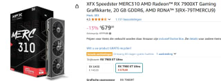 XFX Speedster MERC310 AMD Radeon™ RX 7900XT voor €679 bij Amazon