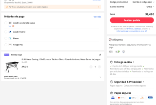 Mesa Gaming 120x60cm con Tablero Efecto Fibra de Carbono por solo 39,43€