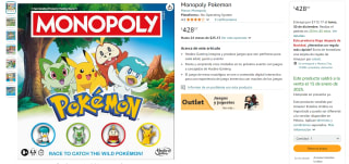 Monopoly Pokemon por $428 | Descuento Amazon