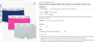 Pack x3 bóxers Calvin Klein por 25.74€