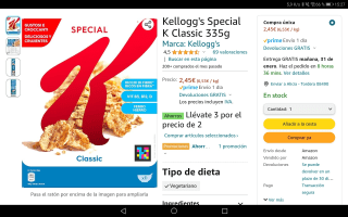 Pack 3 cajas cereales Kellogg's Special K Classic 335g por 4,53€ (unidad por 1,51€)