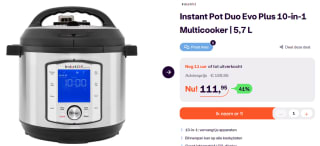 Instant Pot Duo Evo Plus 10-in-1 Multicooker 5,7 L voor €111,95 bij iBood