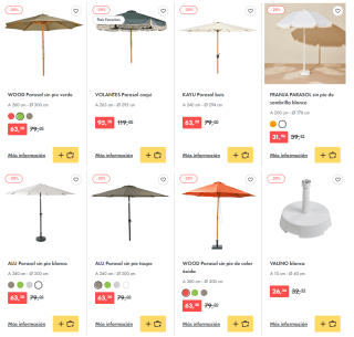 20% dto en parasoles y pies de parasol desde CASA