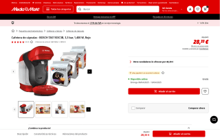 Cafetera de Cápsulas Tassimo por 28,33€
