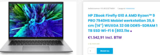 HP ZBook Firefly G10 laptop voor €1543,91 bij Techfabrique