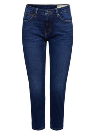 Korting bij Otrium op ESPRIT Organic cotton capri jeans blue dark wash