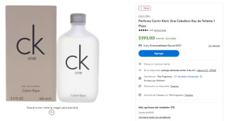 Perfume Calvin Klein One por $393 en Walmart