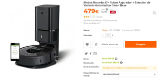 iRobot Roomba i7+robot aspirador + Estación de Vaciado Automático Clean Base por 479€