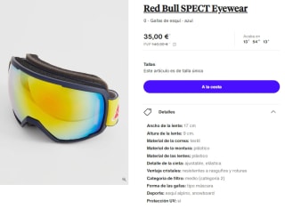Gafas de Esqui Red Bull SPECT Eyewear 0 por 35€