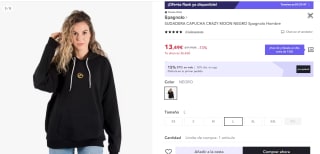 Sudadera con capucha Crazy Moon Spagnolo por 9,44€