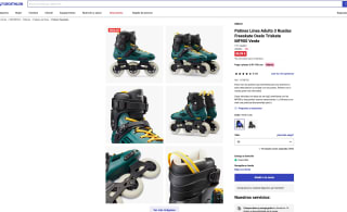 Patines Línea Adulto 3 Ruedas Freeskate Oxelo Triskate MF900 Verde por 89,99€