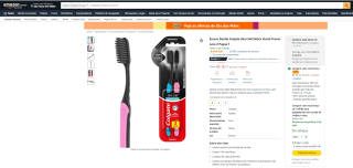 Escova de Dente da Colgate, modelo Slim Soft Black com 6 unid - R$ 16,11