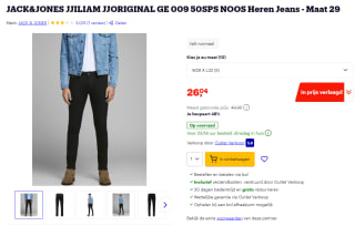Skinny fit Jack&Jones Jjiliam Jjoriginal GE 009 50SPS NOOS zwarte herenjeans voor €26,04 bij Bol