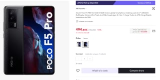 Xiaomi Poco F5 PRO 5G de 12GB/512GB por 454,88€