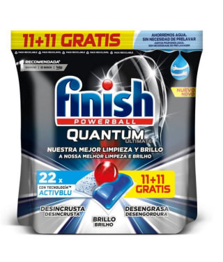 Lavavajillas FINISH Quantum Ultimate Cápsulas 22 unidades por 5,65€