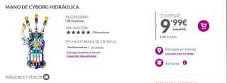 Mano de Cyborg Hidráulica por 9,99€